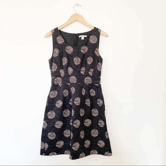 Banana Republic Black Cream Dot A Line Shift Dress - Picture 3 of 12